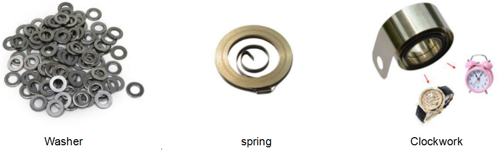 Gaskets, ressorts, and watch springs made of Jiaxiao MTC spring steel flat spring