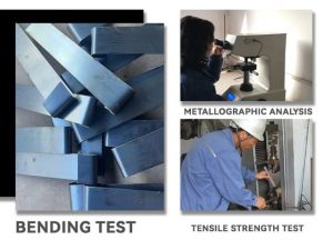 Inspección de calidad de flejes de acero.